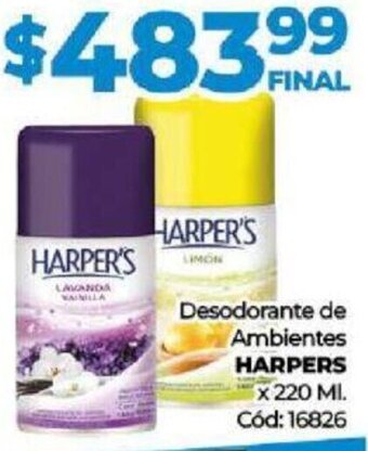 Diarco Desodorante de Ambientes HARPERS x 220 ML oferta