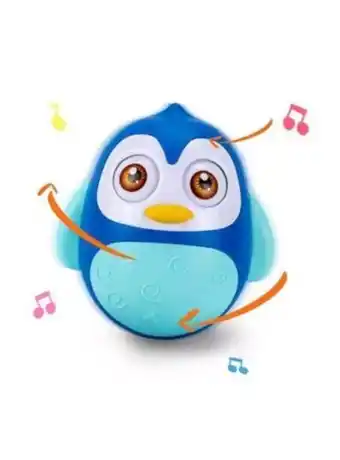 El Mundo del Juguete Juguete sensorial con mordillo pingüino roly poly azul oferta