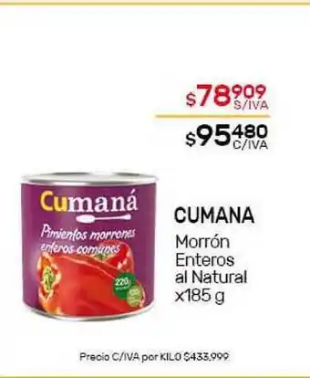 Nini Mayorista Cumana Morrón Enteros al Natural x185g oferta