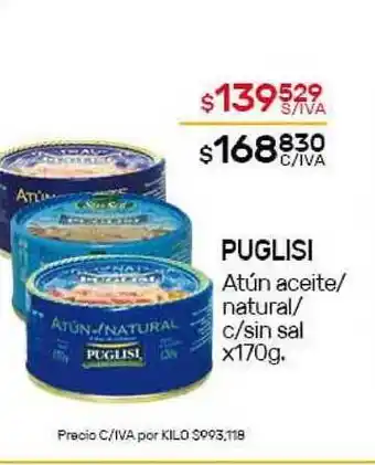 Nini Mayorista Puglisi Atún aceite/natural/c/sin sal x170g oferta