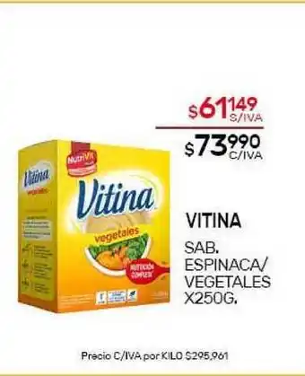 Nini Mayorista Vitina Sab. Espinaca/vegetales x250g oferta