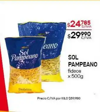 Nini Mayorista Sol Pampeano fideos x 500g oferta