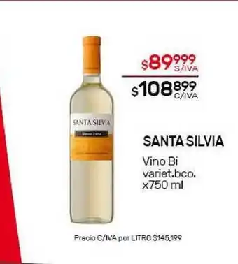 Nini Mayorista Santa Silvia Vino Bi variet. bco. x750ml oferta