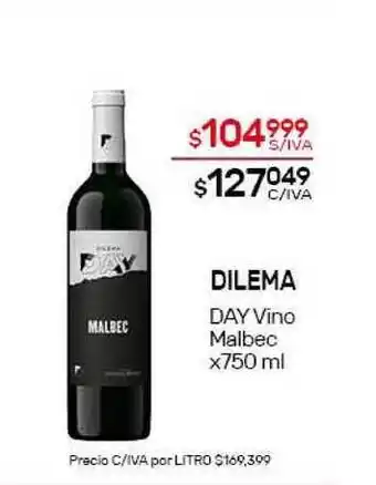 Nini Mayorista Dilema Day Vino Malbec x750ml oferta