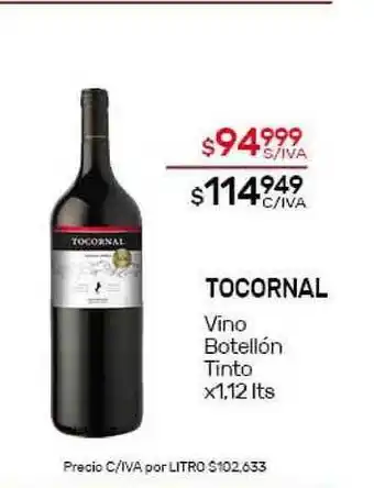 Nini Mayorista Tocornal Vino Botellón Tinto x1,12lts oferta