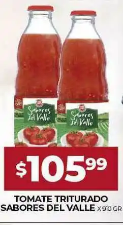 Supermercados Tadicor Tomate Triturado Sabores Del Valle x 910gr oferta