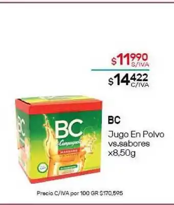 Nini Mayorista BC Jugo En Polvo vs. sabores x8,50g oferta