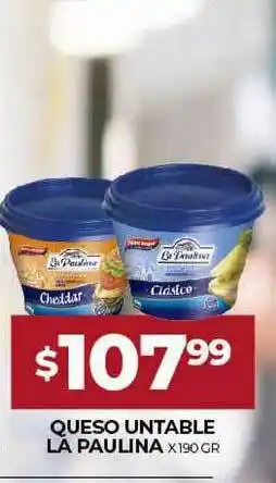 Supermercados Tadicor Queso Untable La Paulina x 190gr oferta