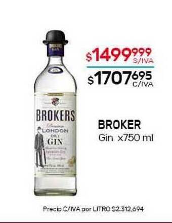 Nini Mayorista Broker Gin x750ml oferta