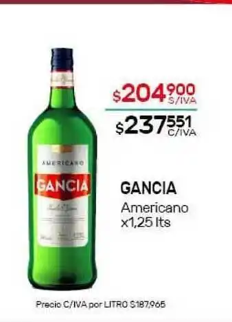 Nini Mayorista Gancia Americano x1,25lts oferta