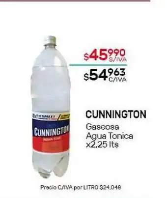 Nini Mayorista Cunnington Gaseosa Agua Tonica x2,25 lts oferta