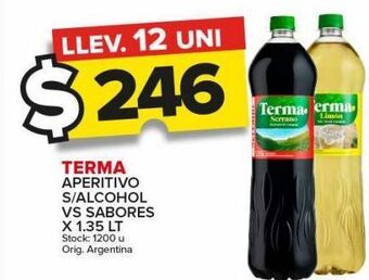 Carrefour Maxi Aperitivo terma s/alcohol vs sabores x 1,35l oferta