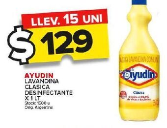 Carrefour Maxi Lavandina ayudin clásica desinfectante x 1l oferta