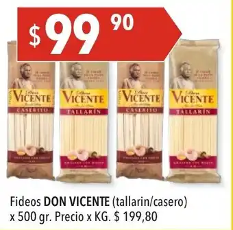 Hergo Don Vicente Fideos )tallarin/ casero) x 500gr oferta