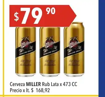 Hergo Miller Cerveza Rub Lata x 473cc oferta