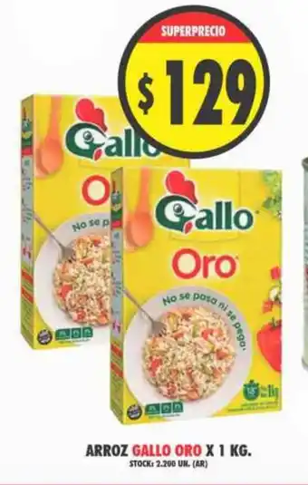 Supermercados Becerra Gallo Oro Arroz x 1kg oferta