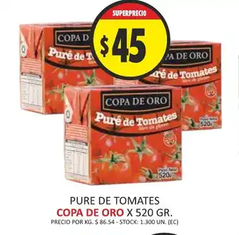 Supermercados Becerra Copa de Oro Pure de Tomates x 520gr oferta