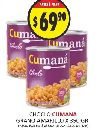 Supermercados Becerra Cumana Choclo Grano Amarillo x 350gr oferta