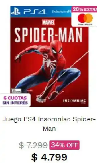 Spider-Man Juego PS4 Insomniac