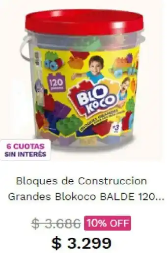 Frávega Blokoco Balde 120 Bloques de Construccion Grandes oferta