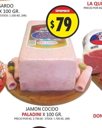 Supermercados Becerra Paladini Jamon Cocido x 100gr oferta