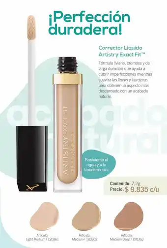 Amway Corrector liquido artistry exact fit oferta