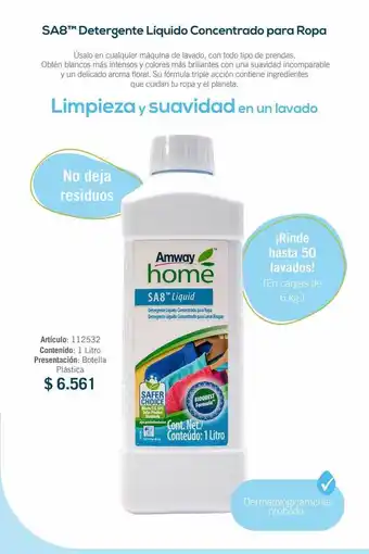 Amway Sa8 detergente liquido concentrado para ropa oferta