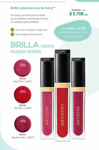 Amway Brillo labial con luz artistry oferta