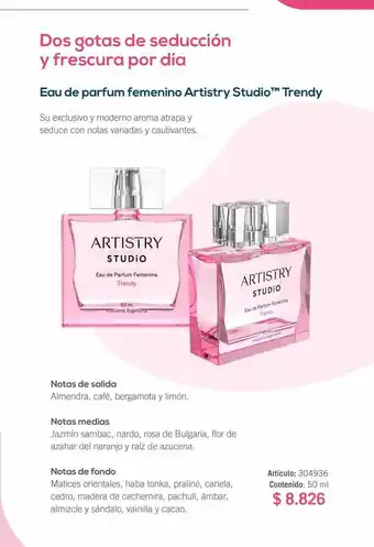 Amway Eau de parfum femenino artistry studio trendy oferta
