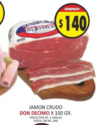 Don Decimo Jamon Crudo x 100gr