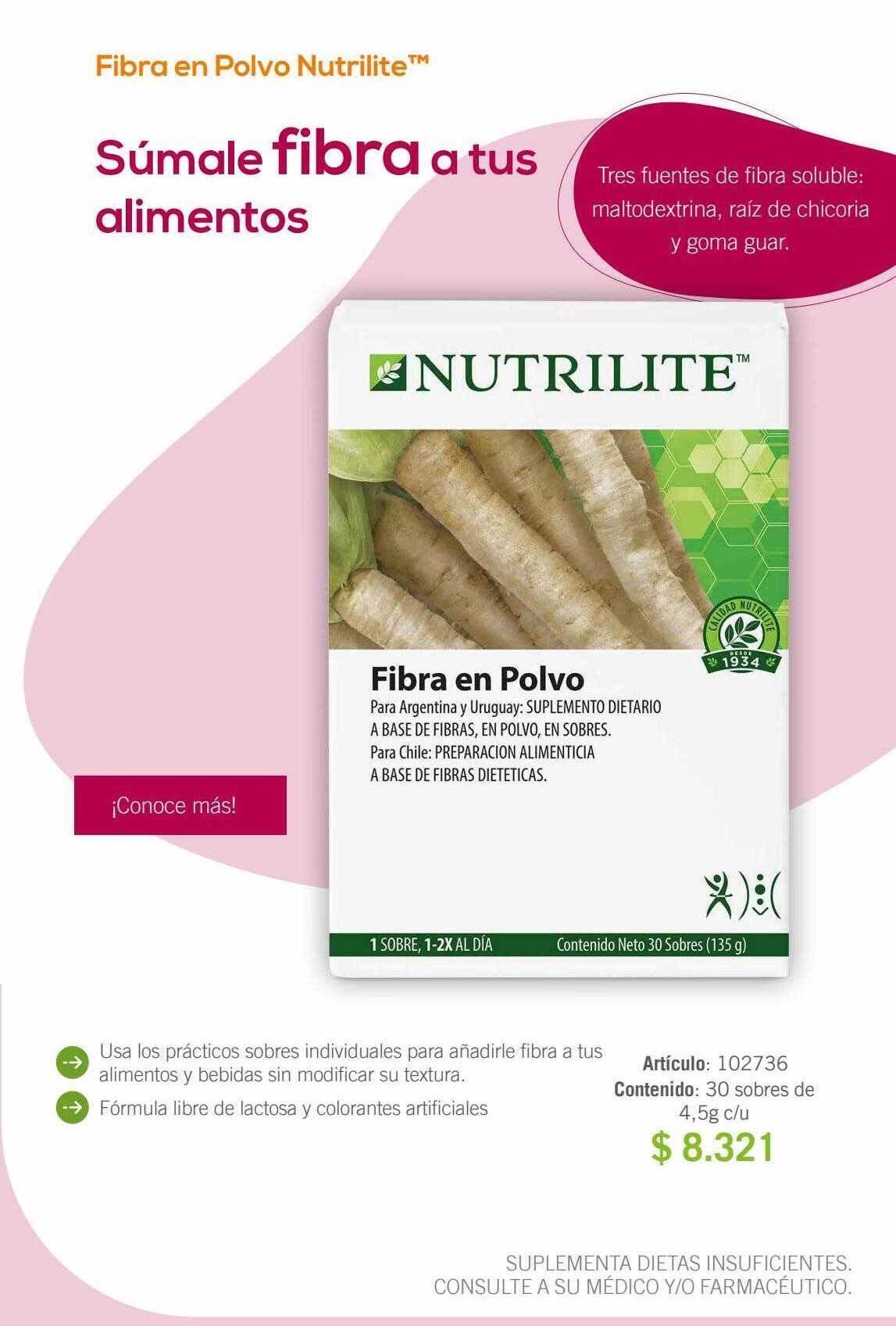 Amway Fibra en polvo nutrilite oferta