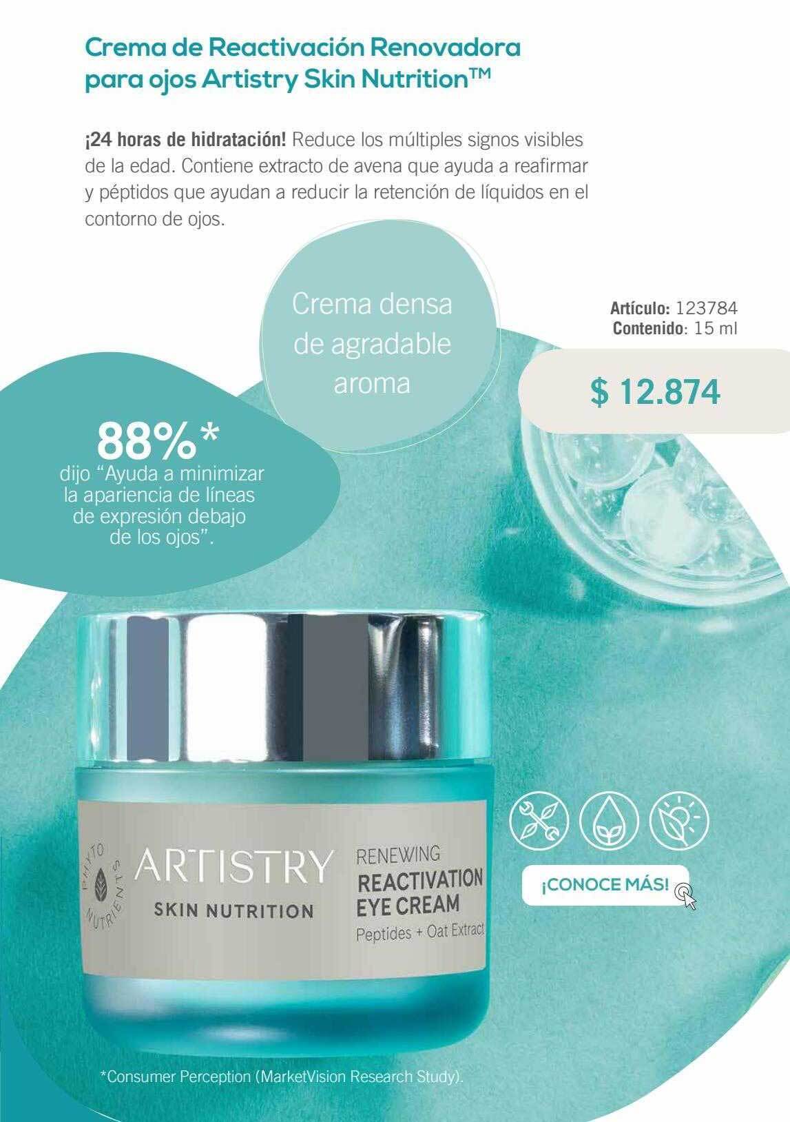 Amway Crema de reactivación renovadora para ojos artistry skin nutrition oferta