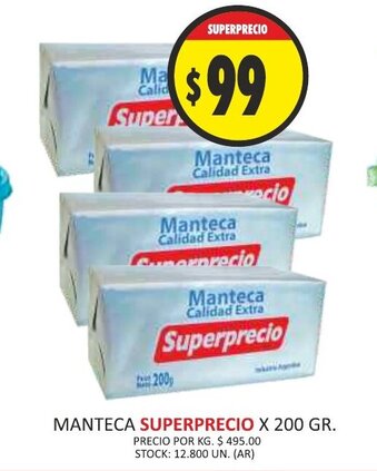 Supermercados Becerra Superprecio Manteca x 200gr oferta