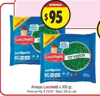 Supermercados Becerra Lucchetti Arvejas x 300gr oferta