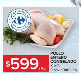 Carrefour Maxi Pollo entero congelado x kg oferta