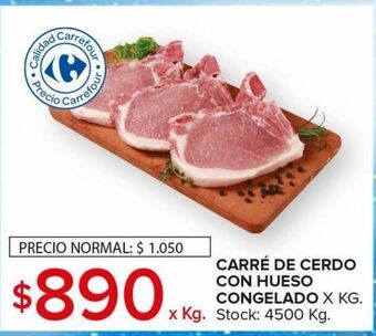 Carrefour Maxi Carré de cerdo con hueso congelado x kg oferta