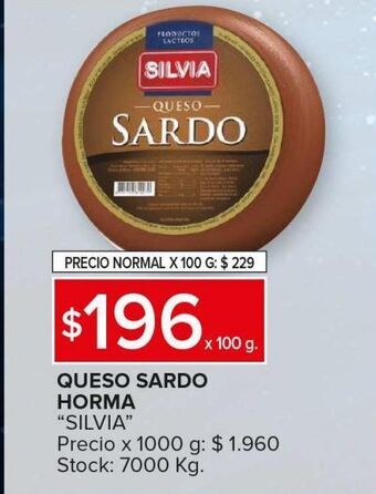 Carrefour Maxi Queso sardo silvia horma x 100g oferta
