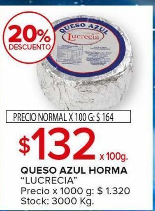 Carrefour Maxi Queso azul lucrecia horma x 100g oferta