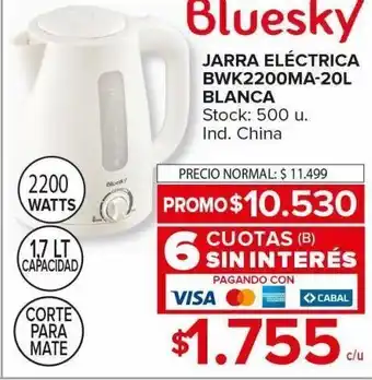 Jarra eléctrica bluesky bwk2200ma-20l