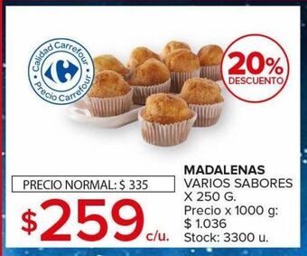 Carrefour Maxi Madalenas varios sabores x 250g oferta