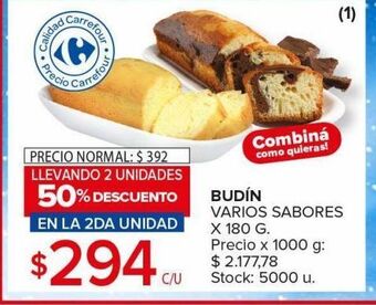 Carrefour Maxi Budín varios sabores x 180g oferta