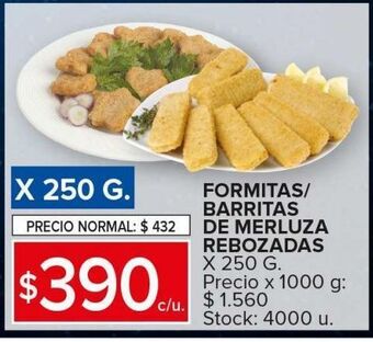 Carrefour Maxi Formitas/ barritas de merluza rebozadas x 250g oferta