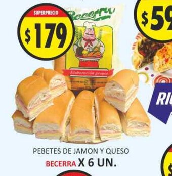 Supermercados Becerra Becerra Pebetes de Jamon y Queso x 6un oferta