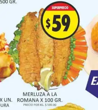 Supermercados Becerra Merluza a La Romana x 100gr oferta