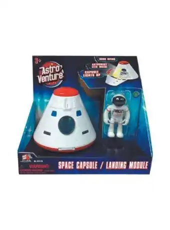 Astro venture capsula espacial con luz y astronauta