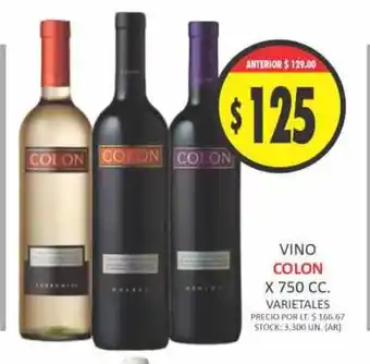 Supermercados Becerra Colon Vino x 750cc Varietales oferta