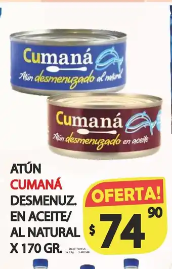 Supermercados Becerra Cumaná Atún Desmenuz en Aceite al Natural x 170gr oferta