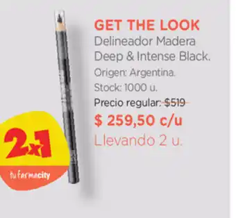 Farmacity Get the Look Delineador Madera Deep & Intense Black. oferta
