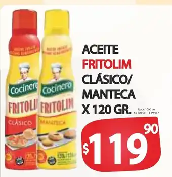 Fritolim Aceite Clásico/Manteca x 120gr