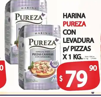 Supermercados Becerra Pureza Harina con levadura p/Pizza x 1kg oferta